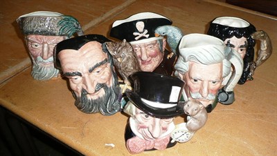 Lot 354 - Six Royal Doulton character jugs