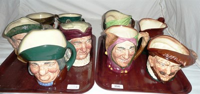 Lot 358 - Nine Royal Doulton character jugs