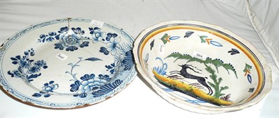 Lot 364 - Delft charger and a faience bowl