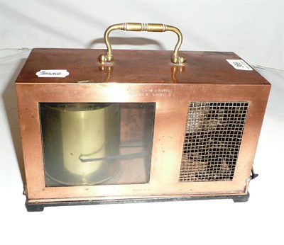 Lot 369 - Copper cased barograph, Kelvin White & Hutton, London