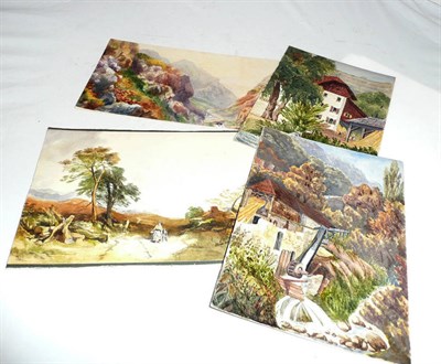 Lot 370 - Crossley - views of Switzerland and Italy - watercolours