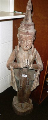 Lot 389 - Large carved temple figure