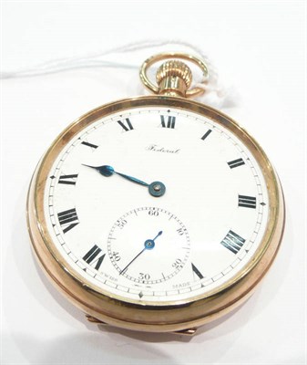 Lot 403 - A 9 carat gold open faced pocket watch