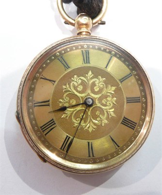 Lot 411 - An 18 carat gold fob watch