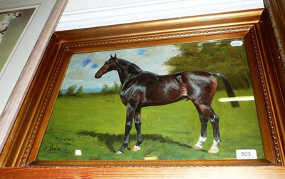 Lot 503 - A gilt-framed oil of a horse, signed 'Plaice'