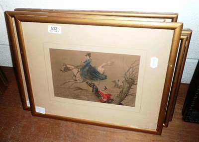 Lot 532 - Six hunting prints after Herring