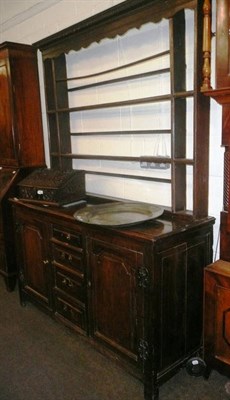 Lot 554 - Oak dresser and rack