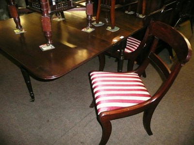 Lot 594 - Mahogany gateleg table and two dining chairs