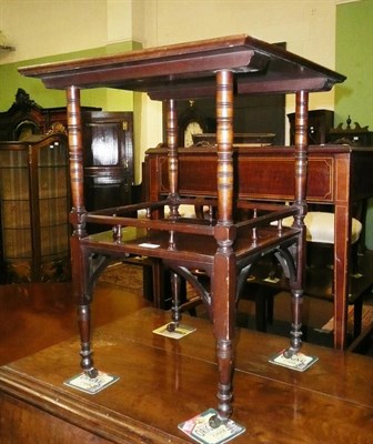 Lot 602 - An Edwardian mahogany and satinwood-banded two-tier table