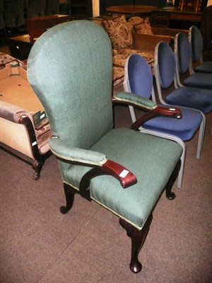 Lot 628 - Mahogany open armchair