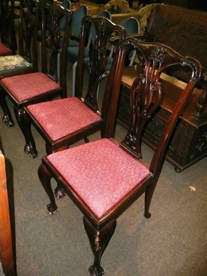 Lot 630 - A set of seven early 20th century mahogany dining chairs