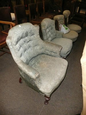 Lot 635 - Four Victorian walnut chairs