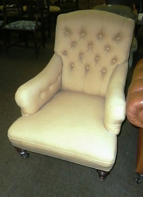 Lot 640 - Victorian upholstered armchair