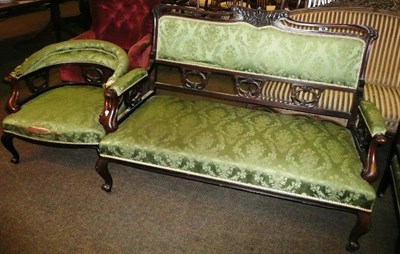 Lot 641 - Late 19th century three piece salon suite