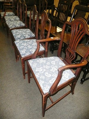 Lot 644 - Set of eight late 19th century dining chairs including two carvers