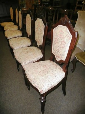 Lot 646 - Set of six 19th century walnut chairs