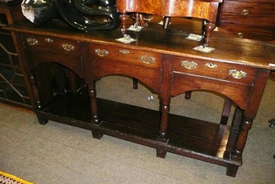 Lot 657 - Three drawer oak pot board dresser base, circa 1750 (original invoice included)