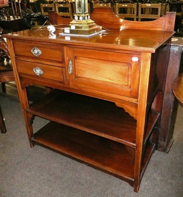 Lot 663 - Edwardian walnut serving cabinet