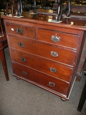 Lot 676 - Pine and mahogany chest of drawers