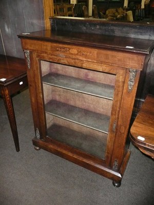 Lot 708 - A Victorian walnut and marquetry side cabinet