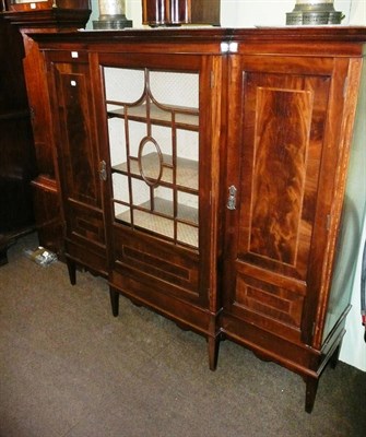 Lot 712 - Edwardian mahogany and satinwood banded display cabinet