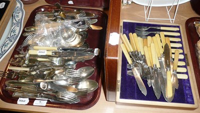 Lot 4 - Quantity of plated flatware and fish eaters