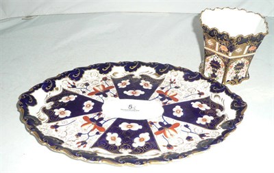 Lot 5 - Royal Crown Derby vase and oval plate