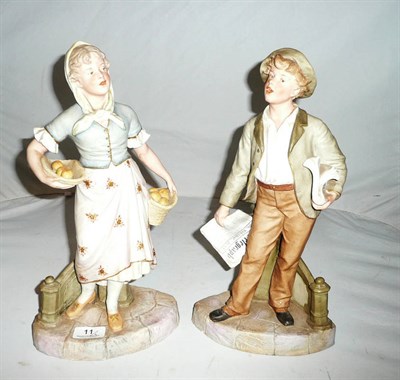 Lot 11 - Pair of late 19th/early 20th century Continental bisque figures