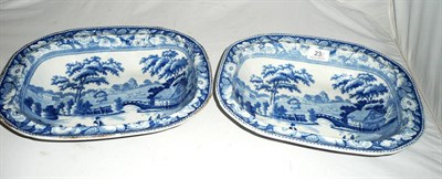 Lot 23 - Pair of blue and white dishes