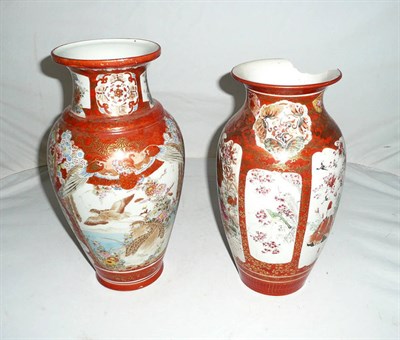 Lot 36 - Two Kutani vases (damages)