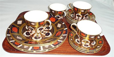Lot 42 - Four Royal Crown Derby cups, eight saucers and four plates
