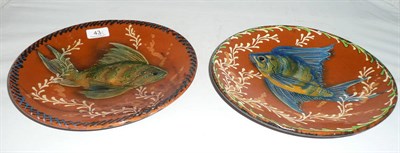 Lot 43 - Two late 19th/early 20th century Art pottery dishes decorated with fish