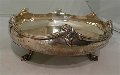Lot 45 - Silver bowl on three dolphin feet, Birmingham assay, 25oz