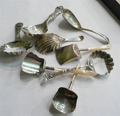 Lot 91 - Eight silver caddy spoons