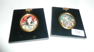 Lot 132 - Pair of Mughal miniatures, circa 1900 in 19th century style frames