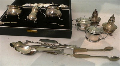 Lot 148 - Silver condiments and spoons