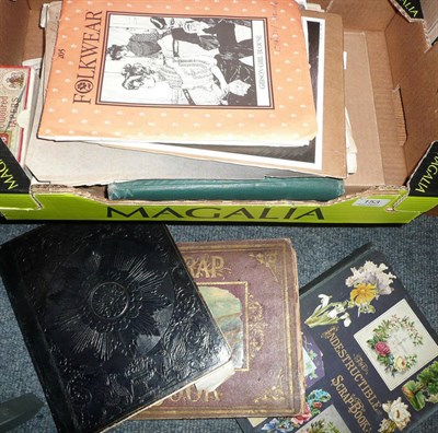 Lot 153 - A box including four scrap albums and assorted loose scraps etc