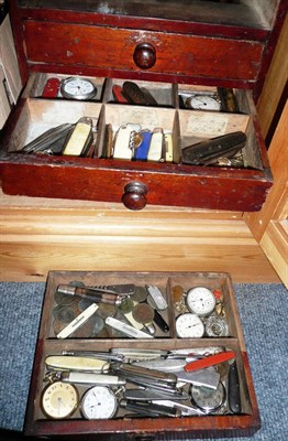 Lot 155 - Miniature chest of drawers with contents