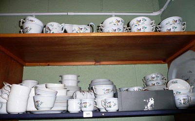 Lot 165 - A quantity of Spode and other dinnerwares and flatware (shelf)