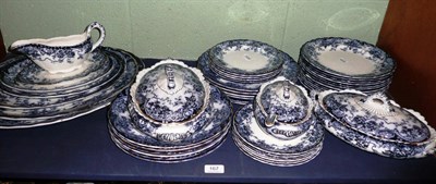 Lot 167 - Victorian pottery blue and white dinner service