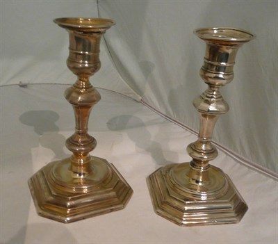 Lot 187 - Pair of silver candlesticks