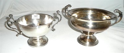 Lot 197 - Two silver pedestal trophy cups, 31oz