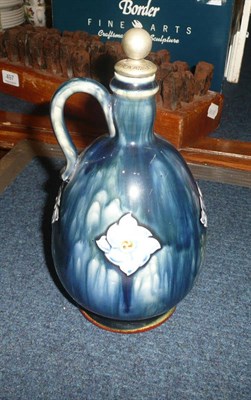 Lot 216 - Doulton blue ground stoneware flask