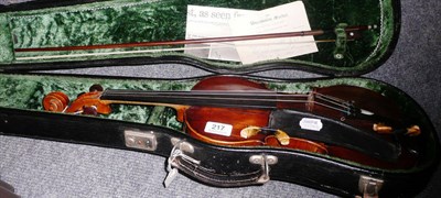 Lot 217 - An early 19th century French violin by Francois Pillement, Paris, with makers name branded to...