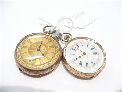 Lot 296 - Two 18k gold pocket watches (2)