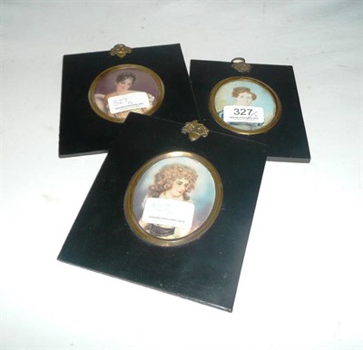 Lot 327 - Three decorative portrait miniatures