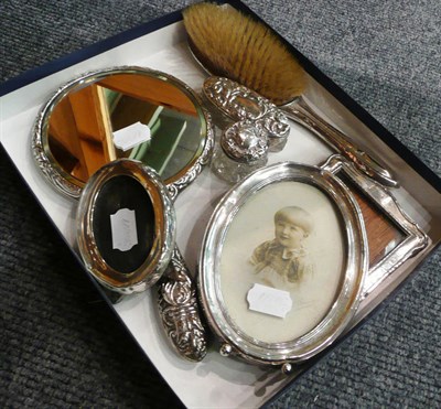 Lot 343 - Silver photograph frames and silver dressing table items