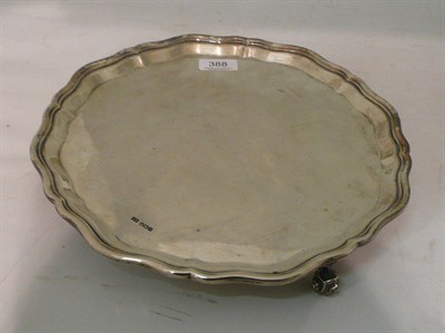 Lot 388 - Silver salver, Sheffield assay, 14oz