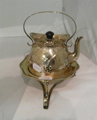 Lot 389 - Art Nouveau spirit kettle on stand