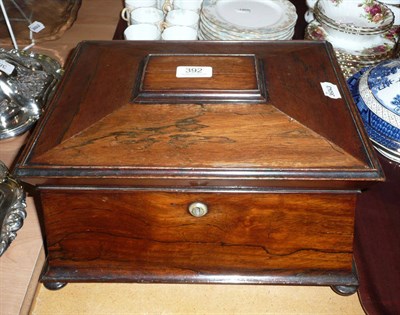 Lot 392 - 19th century rosewood sewing casket